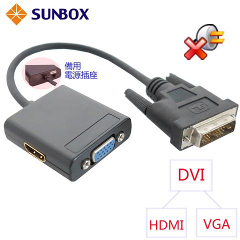 DVI 轉 HDMI +VGA 影音分配器