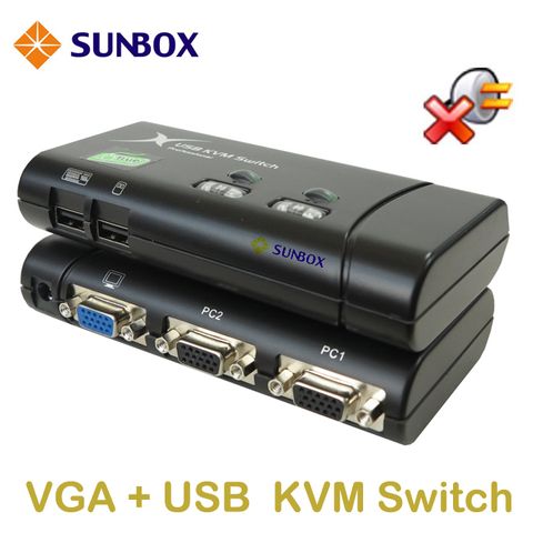 2埠KVM電腦切換器，VGA+USB介面