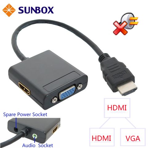 SUNBOX 慧光 HDMI  轉 HDMI +VGA 影音分配器