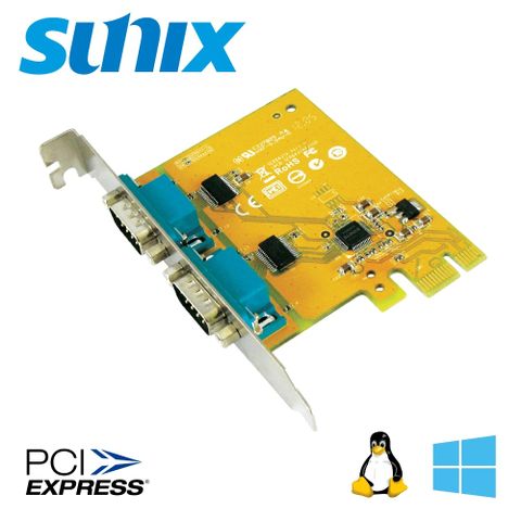 SUNIX 三泰 2 埠RS-232 串列 PCI Express卡 (SER6437A)