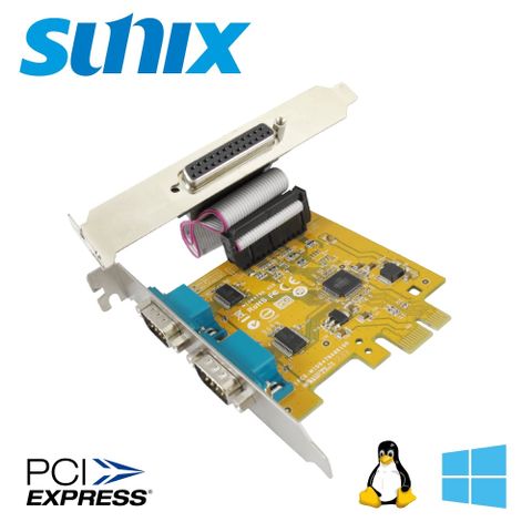 SUNIX 三泰 2埠RS-232 & 1埠Parallel PCI Express擴充卡(MIO6479A)