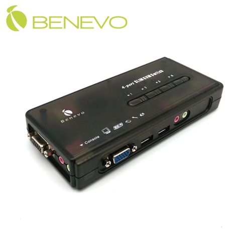 Benevo 桌上型 4埠USB VGA多電腦切換器支援音效 (BKVM14UA)