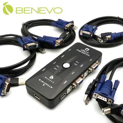 Benevo 實用型 4埠 VGA USB2.0 多電腦與周邊切換器 (BKVM14U)