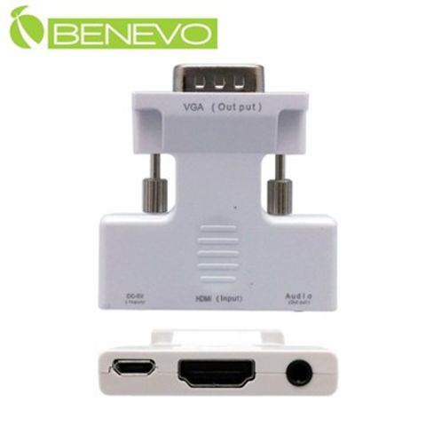 Benevo HDMI(母)轉VGA(公)影音訊號轉換器支援USB供電 (BVC2015FMAP)
