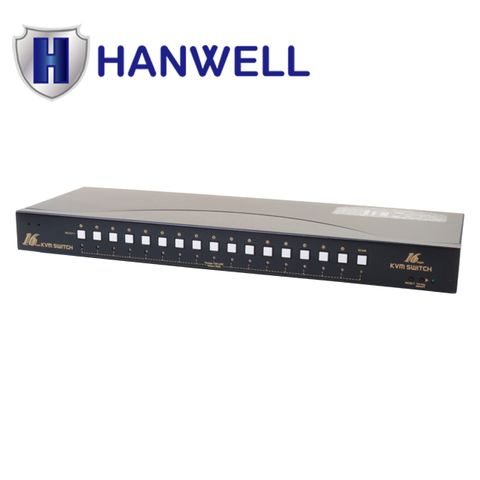 HANWELL 捍衛科技 機架型 16埠 HDMI USB K.V.M 電腦切換器 CM116K