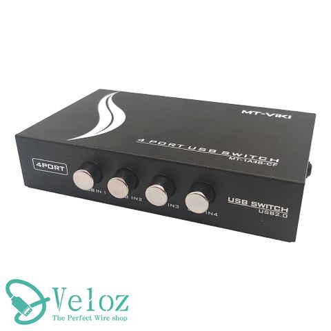 Veloz USB2.0 4孔USB按鍵式切換器(1入) / 簡易切換不傷線材