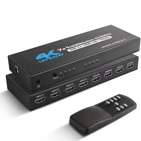 【易控王】7x1 七進一出 HDMI選擇器 切換器 4K@60Hz 附遙控器 (40-219-01)