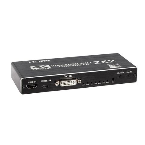 【易控王】2x2HDMI電視牆拼接器 螢幕拼接器 4螢幕拼接 大螢幕廣告牆面 支援USB-C/DVI(40-226-06)