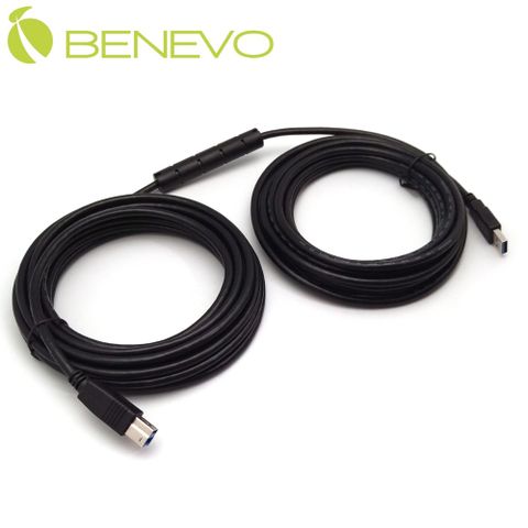 Benevo 內建增益晶片主動式 10米 USB3.0 A公對B公訊號增益連接線 (BUE3010ABM)