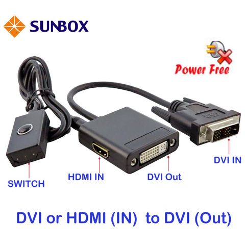 SUNBOX 慧光 切換 DVI 或 HDMI 輸入轉 DVI 輸出 (VCW212)