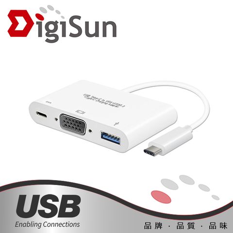 DigiSun 得揚 UB325 USB Type-C to VGA+USB3.0+Type-C Charging 多功能擴充器