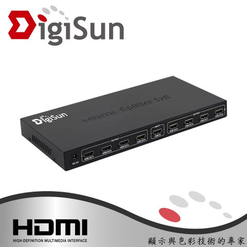 DigiSun VH718 4K2K HDMI一進八出影音分配器