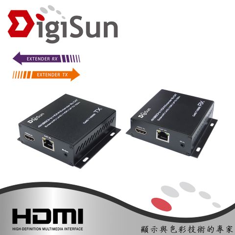 DigiSun 得揚 EH870 4K HDMI 2.0 網路線訊號延長器(直線70公尺)