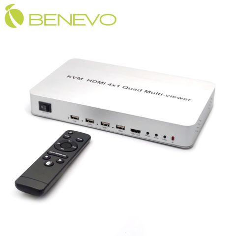 BENEVO專業型 4進1出 HDMI USB KVM影像分割切換器