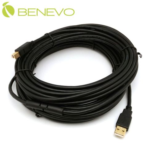 內建增益晶片！BENEVO主動式 15M USB2.0 A公對B公訊號增益連接線 (BUE2015ABM)