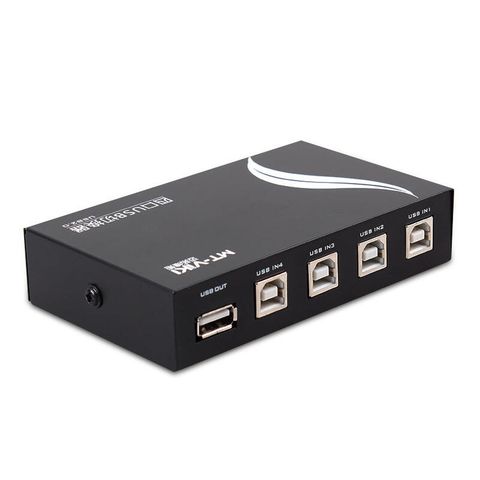 【易控王】USB 四進一出切換器 按鍵切換 金屬外殼 四台電腦共享一台切換器 (40-122-08)