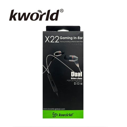 Kworld 廣寰入耳式電競線控耳機內建麥克風(X22)