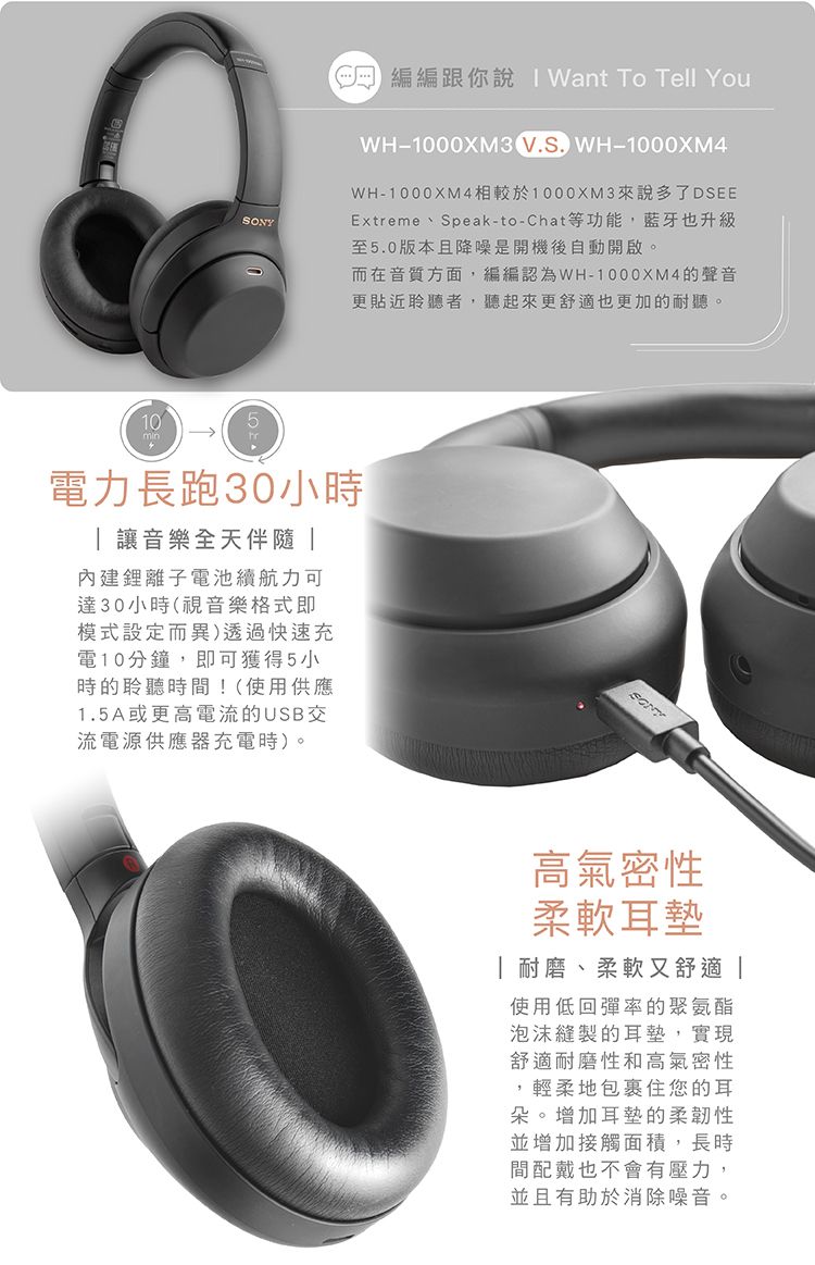 SONY 耳罩式耳機WH-1000XM4 無線藍牙HD降噪音質升級降噪優化【保固一年