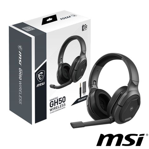 MSI微星 618限定超值組IMMERSE GH50 WIRELESS 無線電競耳機 + AGILITY GD22 GLEAM EDITION 電競滑鼠墊