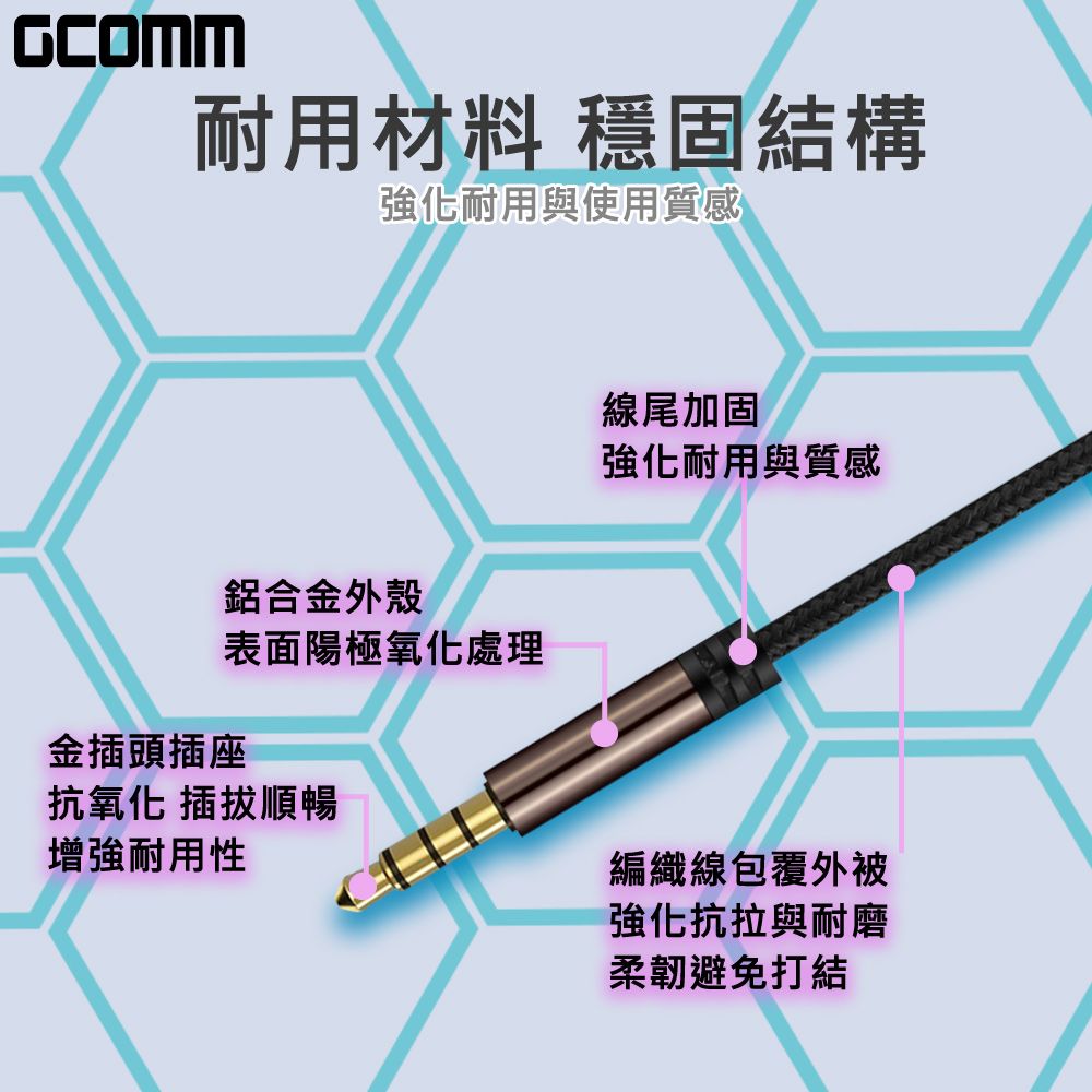 GCOMM  3.5mm鋁合金 1公轉2母 耳機麥克風 音源轉接線