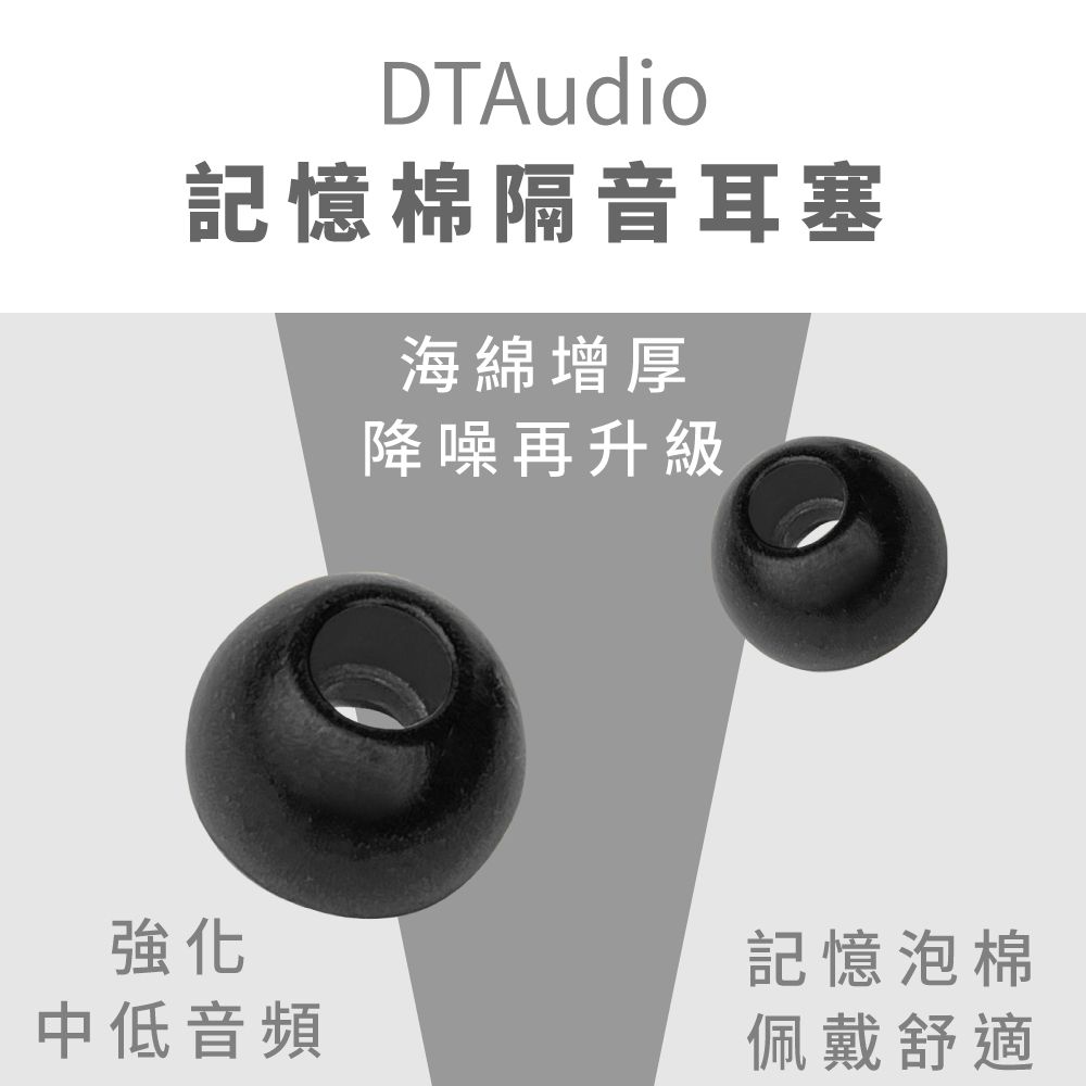 DTAudio記憶棉隔音耳塞 一組3副 耳機耳塞 替換耳塞 舒適配戴 隔音降噪