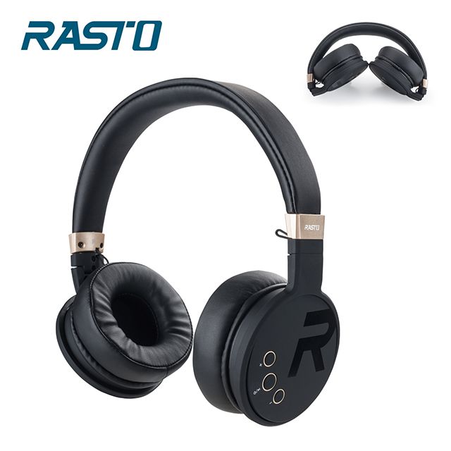 RASTO  RS24 藍牙曜石黑摺疊耳罩式耳機