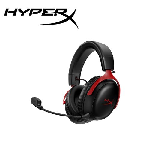 HyperX Cloud III Wireless颶風3無線電競耳機-紅(77Z46AA)