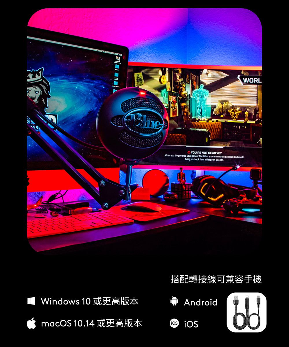 WORLYOURE NOT DEAD YETWhen you die you drop your Banner Card that your teammates can grab and use tobring you back from a Respawn BeaconWindows 10 10.14搭配轉接線可兼容手機Android