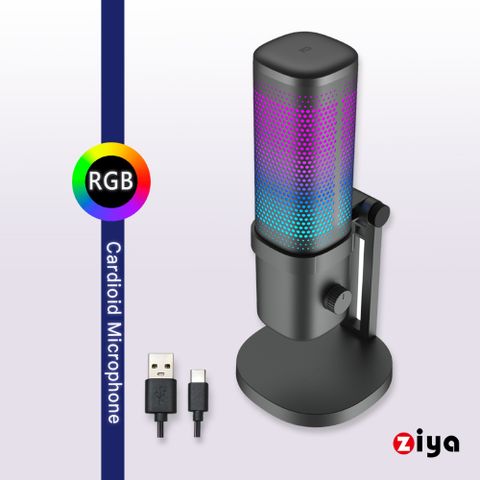 [ZIYA] 網紅直播 電競交談專用 RGB 心型指向麥克風 幻影款 Phantom