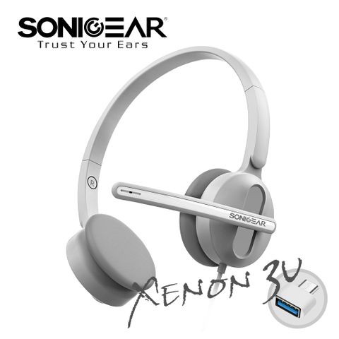 SonicGear Xenon 3U 粉彩輕巧雙模式有線耳機麥克風_L.Grey淺灰