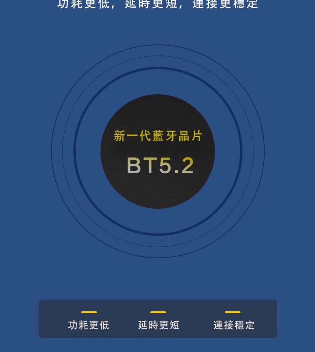更低,延時更短,更穩定新一代藍牙晶片BT5.2功耗更低延時更短連接穩定