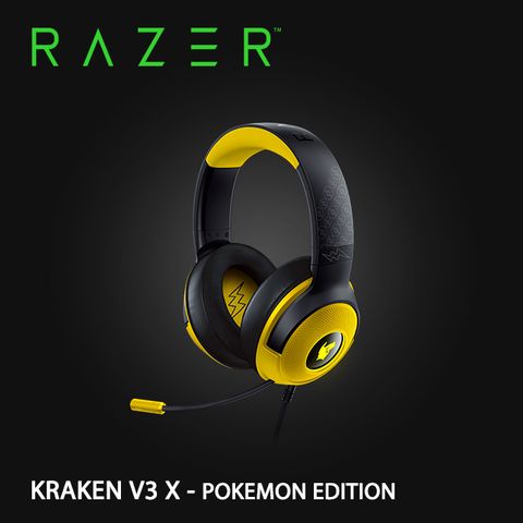 ㊣ 寶可夢聯名款RAZER KRAKEN V3 X-Pokemon Edition 雷蛇 北海巨妖V3X-寶可夢聯名款 耳機麥克風