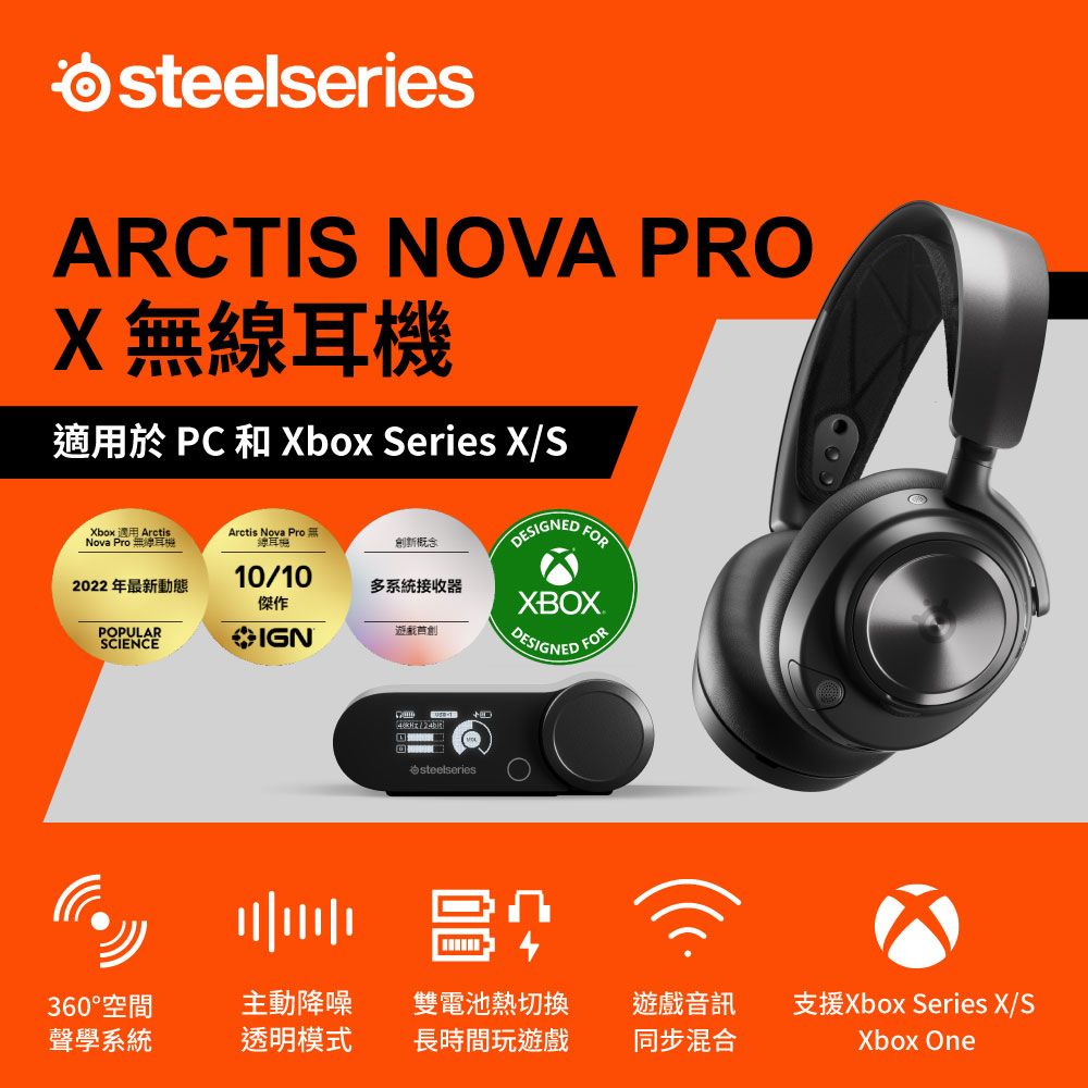 SteelSeries 賽睿】Arctis Nova Pro Wireless X 無線電競耳機- PChome