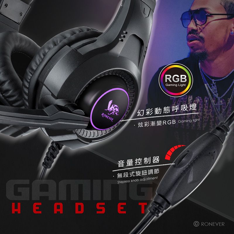 RONEVER  LOCUS專業級電競耳麥 (MOE323)