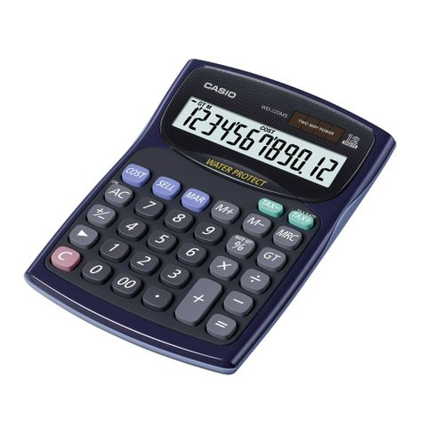 CASIO 卡西歐 防水防塵型計算機/WD-220MS-BU