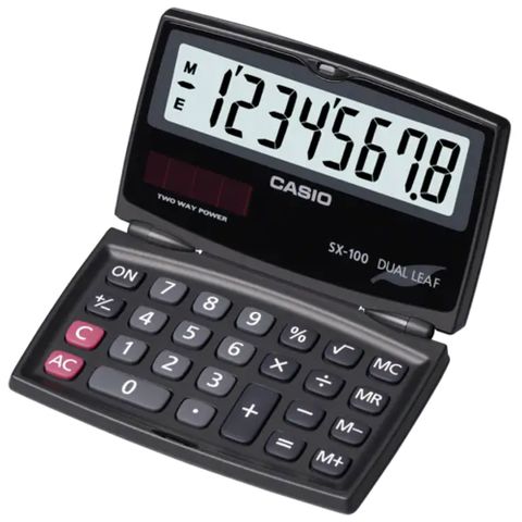 CASIO 卡西歐 國家考試用摺疊攜帶型8位數計算機 SX-100