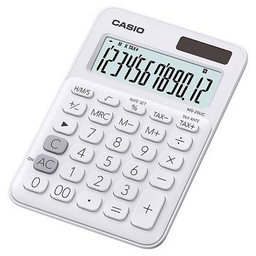 CASIO 卡西歐 12位元甜美馬卡龍色系列計算機-(MS-20UC-WE)牛奶白