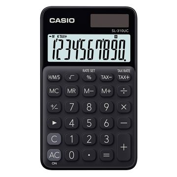 CASIO 卡西歐 10位元浪漫馬卡龍口袋型計算機-蜜黑糖 (SL-310UC-BK)