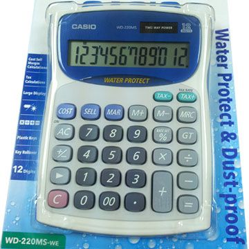 CASIO 卡西歐  防水防塵12位數計算機(WD-220MS-WE)