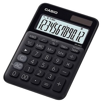 CASIO 卡西歐 12位元甜美馬卡龍色系列計算機-(MS-20UC-BK)蜜黑糖