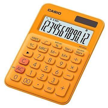 CASIO 卡西歐 12位元甜美馬卡龍色系列計算機-(MS-20UC-RG)柳橙橘