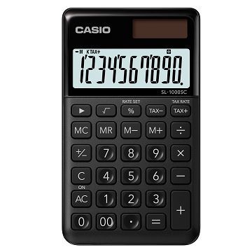 CASIO 卡西歐 10位元璀璨風格攜帶型計算機-宇宙黑 (SL-1000SC-BK)