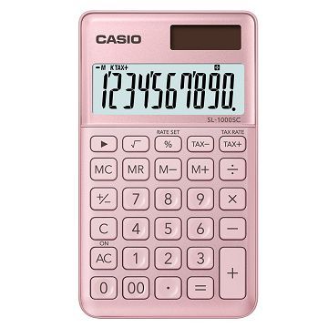 CASIO 卡西歐 10位元璀璨晶耀攜帶型計算機-香檳粉 (SL-1000SC-PK)