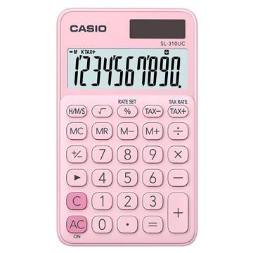 CASIO 卡西歐 10位元浪漫馬卡龍口袋型計算機-草莓粉 (SL-310UC-PK)