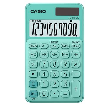 CASIO 卡西歐 10位元浪漫馬卡龍口袋型計算機-薄荷綠 (SL-310UC-GN)