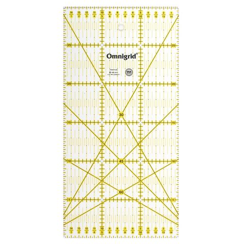 日本可樂牌Clover雙色拼布尺15×30cm定規尺57-622平行線尺30°45°60°斜角分色線條尺洋裁縫紉尺