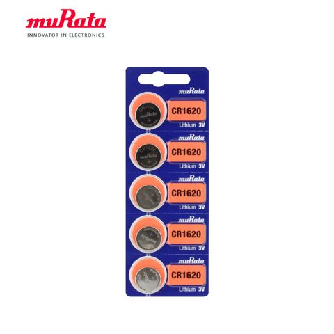 muRata 村田 CR1620 鈕扣型鋰電池5入/卡 台灣公司貨 原廠公司貨 高效能電容量大且電流強 安全可靠 長久使用，滿足您的需求