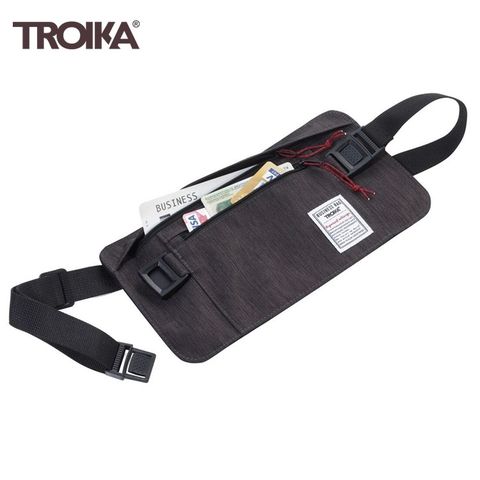 德國TROIKA商務防RFID-NFC盜刷信用卡側錄貼身包防扒包BBG57/GY防盜包隱形腰包防竊包錢包旅行暗袋