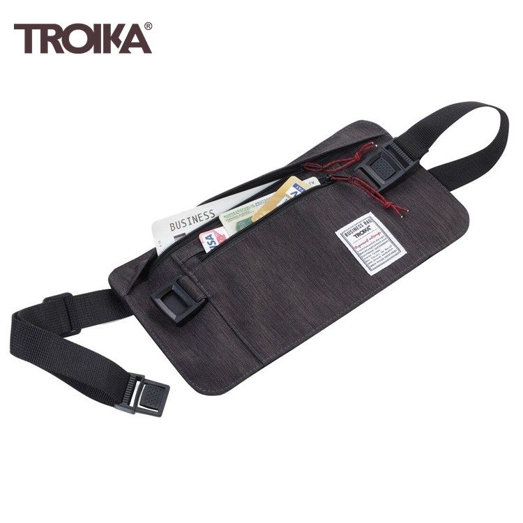 TROIKA 梅森巴赫 德國商務防RFID-NFC盜刷信用卡側錄貼身包防扒包BBG57/GY防盜包隱形腰包防竊包錢包旅行暗袋