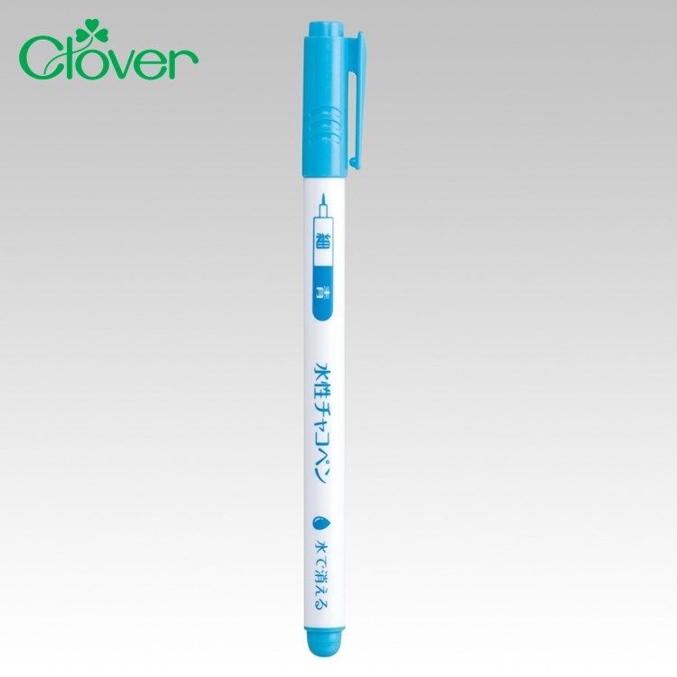 CLOVER 日本製藍色細水消筆24-412記號消失筆水洗筆水溶筆水洗記號筆拼布筆裁縫紉筆,取代粉餅粉筆粉土筆